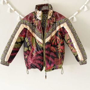 FARM RIO Tropical Rauti Reversible Metallic Puffer Jacket